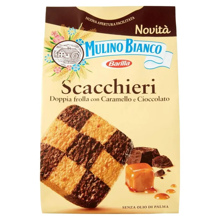 Mulino Bianco Scacchieri s karamelom a čokoládou 300g