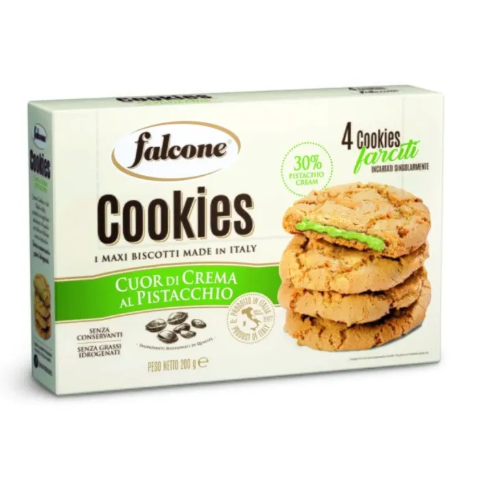 Falcone cookies plnené pistáciovým krémom 200g