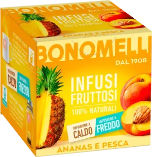 Bonomelli ovocný čaj s príchuťou ananása a broskyne 24g