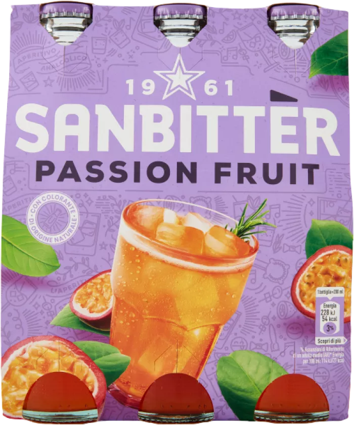 Sanbitter nealkoholický aperitív Passion Fruit 3x0,2l