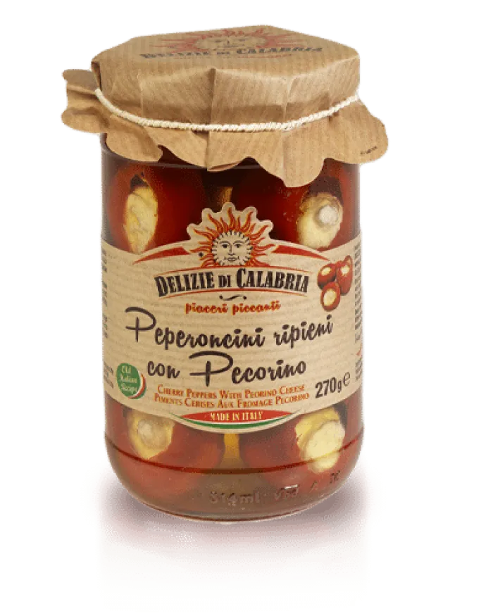 Delizie di Calabria chilli papričky plnené syrom Pecorino 280g