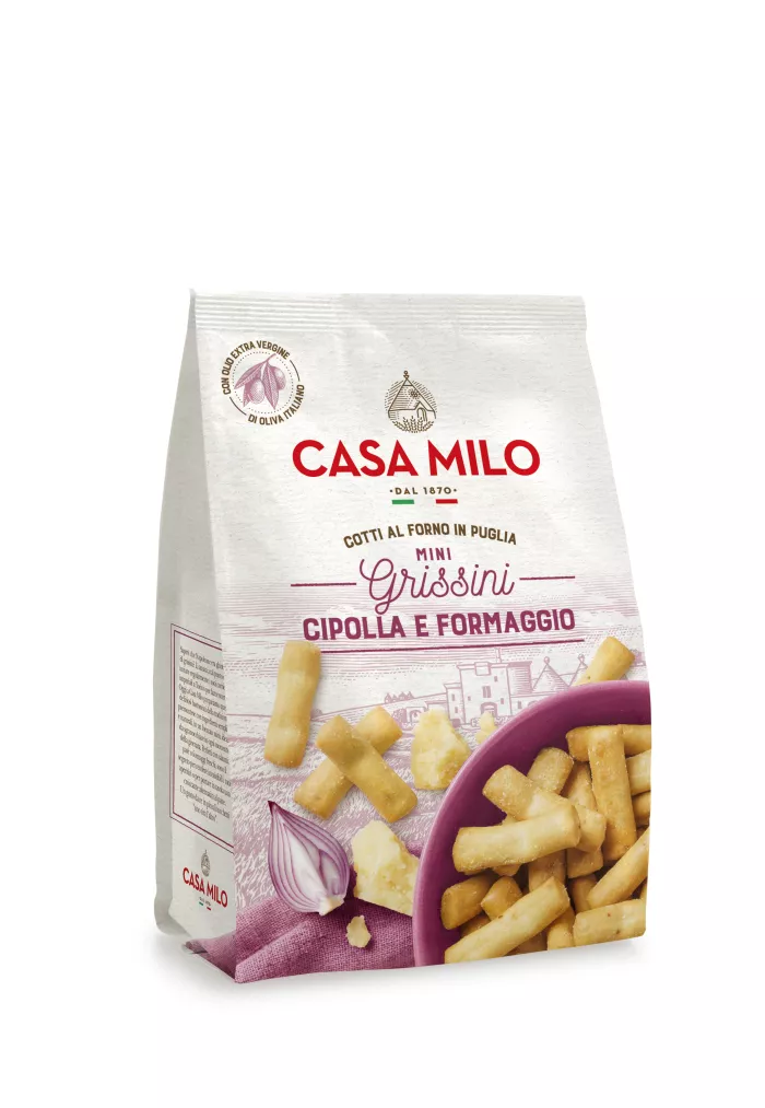 Casa Milo mini grissini cibuľa a syr 150g